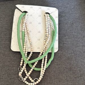 CAbi Mint Green and Cream Layered Necklace
